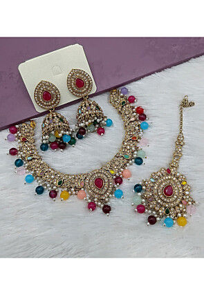 Stone Studded Choker Necklace Set