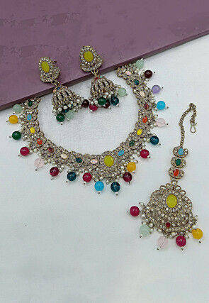 Stone Studded Choker Necklace Set