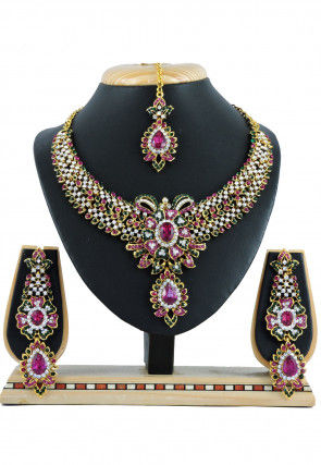 Stone Studded Choker Necklace Set