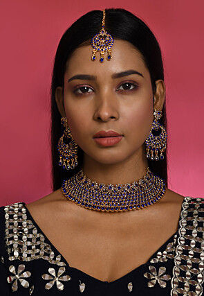 Stone Studded Choker Necklace Set