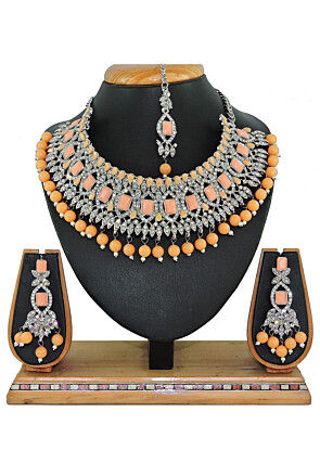 Stone Studded Choker Necklace Set