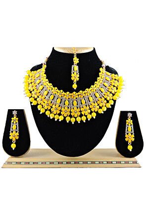 Yellow fashion jewelry set sales