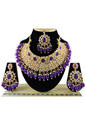 Stone Studded Choker Necklace Set