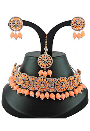 Stone Studded Choker Necklace Set