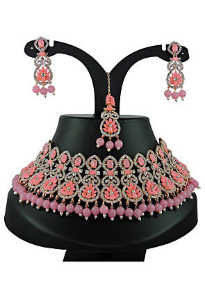 Pink Jewelery Set Buy Dark Pink Jewelery Set For Women Online