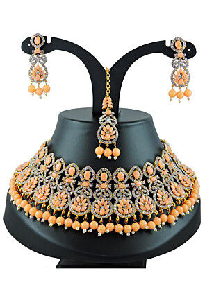 Stone Studded Choker Necklace Set