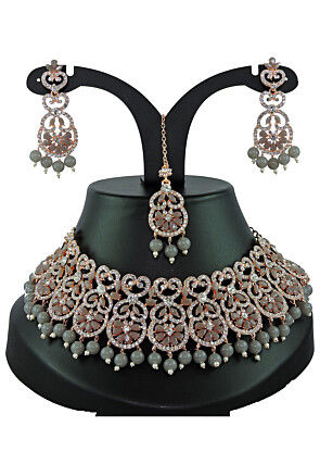 Stone Studded Choker Necklace Set