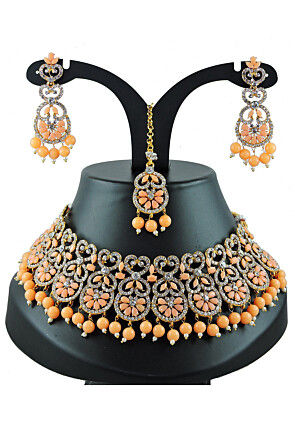 Stone Studded Choker Necklace Set