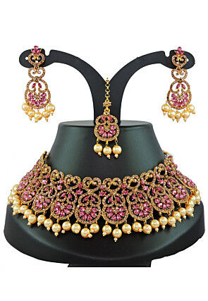 Stone Studded Choker Necklace Set