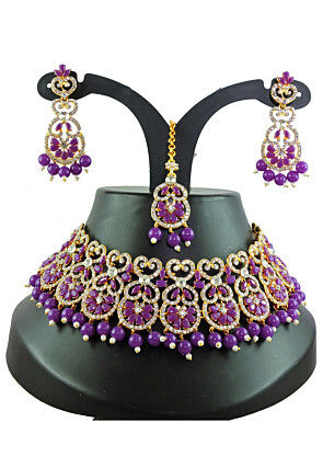 Stone Studded Choker Necklace Set