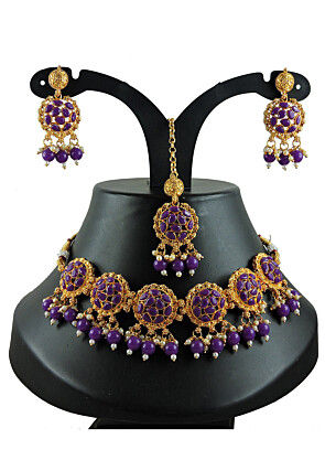 Stone Studded Choker Necklace Set