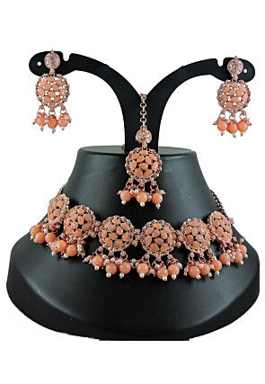 Stone Studded Choker Necklace Set