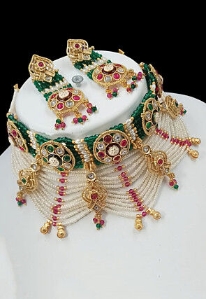 Stone Studded Choker Necklace Set