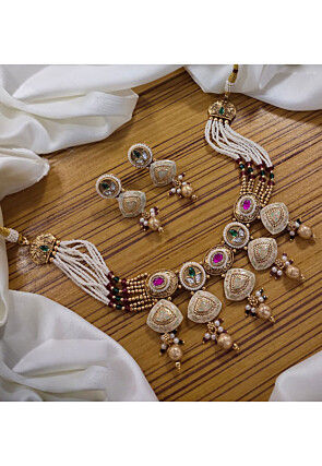 Stone Studded Choker Necklace Set