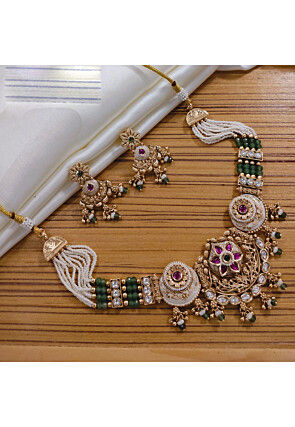 Stone Studded Choker Necklace Set