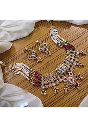 Stone Studded Choker Necklace Set