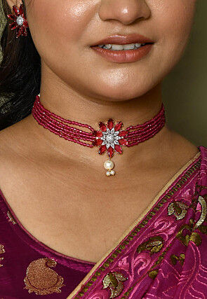 Stone Studded Choker Necklace Set