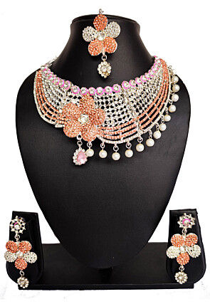 Stone Studded Choker Necklace Set