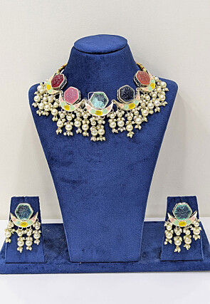 Stone Studded Choker Necklace Set