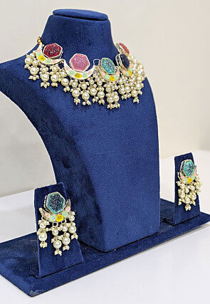 Stone Studded Choker Necklace Set