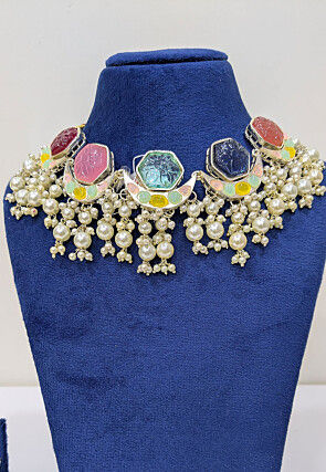 Stone Studded Choker Necklace Set