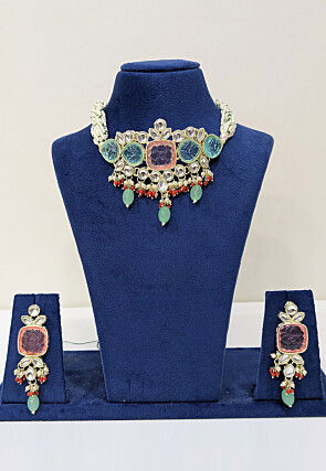 Stone Studded Choker Necklace Set