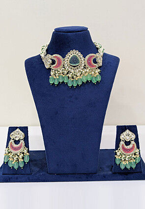 Stone Studded Choker Necklace Set