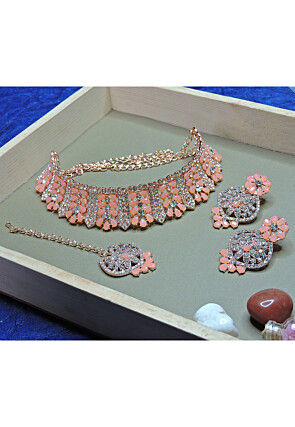 Stone Studded Choker Necklace Set