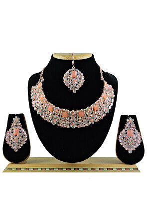 Stone Studded Choker Necklace Set