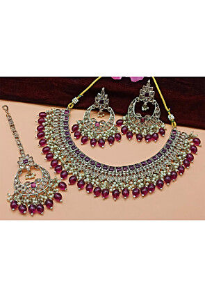 Stone Studded Choker Necklace Set