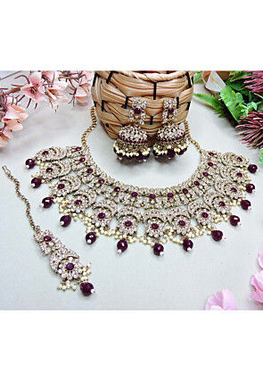 Stone Studded Choker Necklace Set