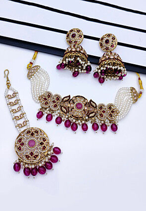 Stone Studded Choker Necklace Set