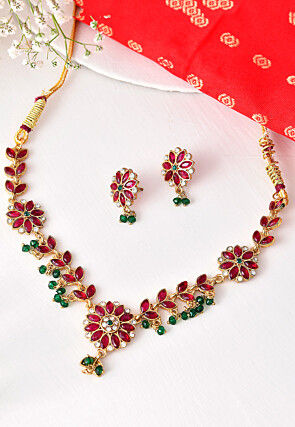 Stone Studded Choker Necklace Set