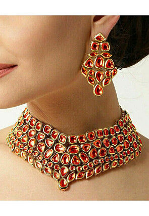 Stone Studded Choker Necklace Set