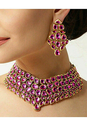 Stone Studded Choker Necklace Set