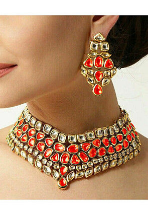 Stone Studded Choker Necklace Set