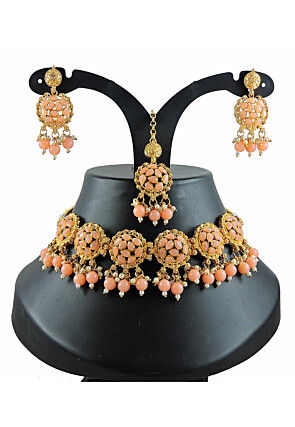 Stone Studded Choker Necklace Set