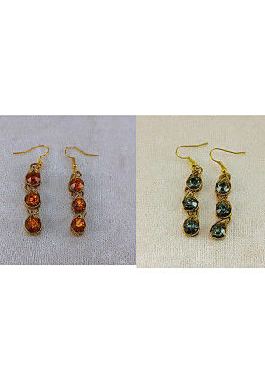 Stone Studded Combo Choker Necklace Set