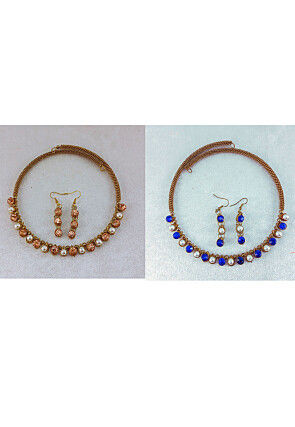 Stone Studded Combo Choker Necklace Set