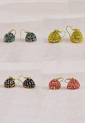 Stone Studded Combo Jhumka Style Earrings