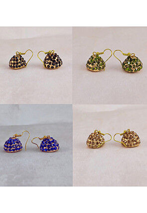Stone Studded Combo Jhumka Style Earrings