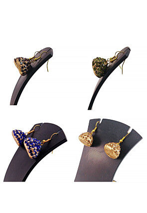 Stone Studded Combo Jhumka Style Earrings