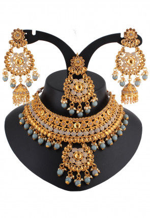 Stone Studded Enamel Filled Choker Necklace Set