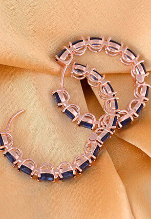 Stone Studded Hoop Earrings