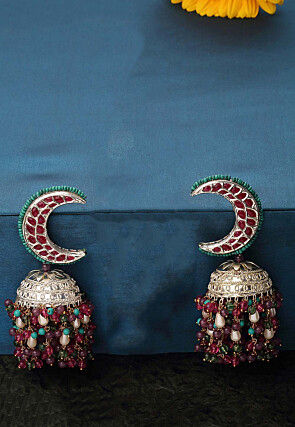 Stone Studded Jhumka Style Earrings