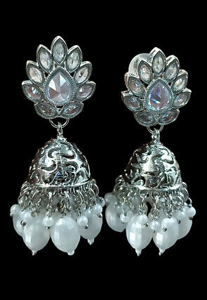 Stone Studded Jhumka Style Earrings