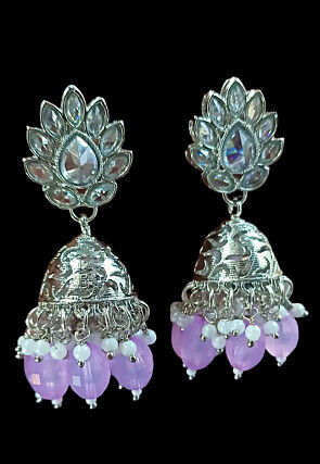 Stone Studded Jhumka Style Earrings