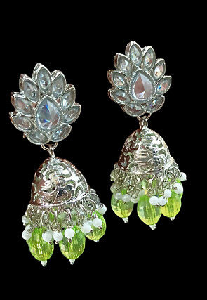 Stone Studded Jhumka Style Earrings