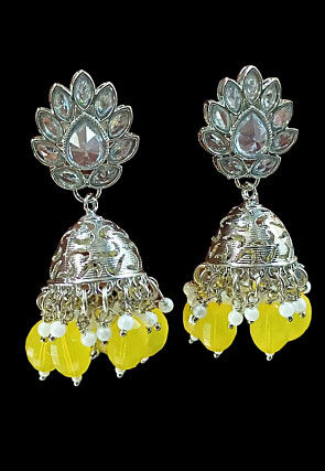 Stone Studded Jhumka Style Earrings