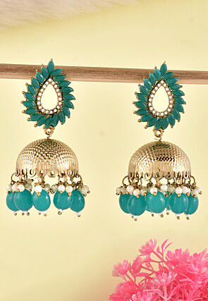 Stone Studded Jhumka Style Earrings